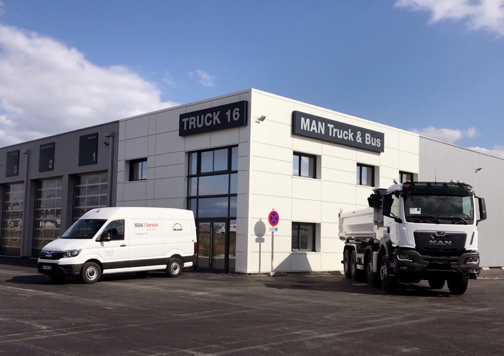 Les bâtiments flambants neufs de Truck 16, le nouveau point service MAN en Charente.